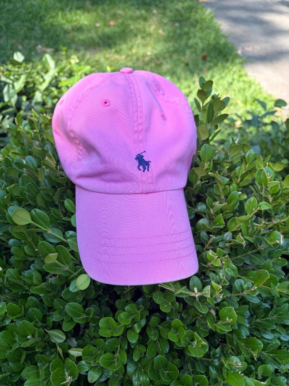Polo Ralph Lauren pink baseball cap with Blue Pony - Picture 5 of 12